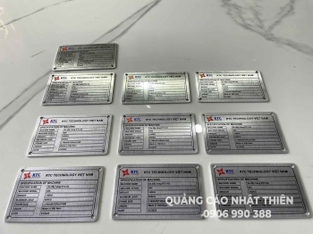 Bảng tên máy nhôm in UV